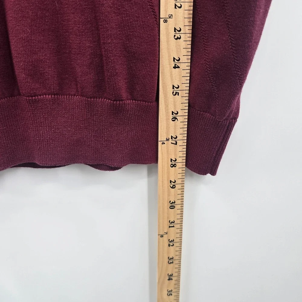 NEW PGA TOUR Sweater Mens L V-Neck Vest Cranapple Red Knit Cotton Golf